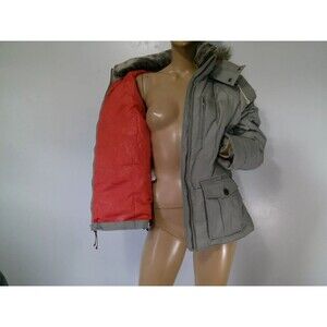 Eddie Bauer Womens Down Puffer Jacket XS Tan Fur Hooded Yukon Classic